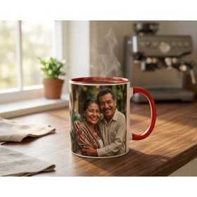 Taza con Borde e Interior de Color