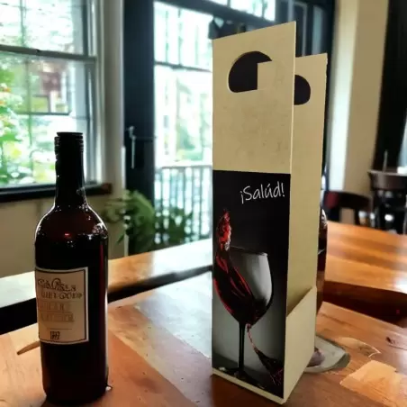 Porta botellas de vino en madera